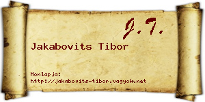 Jakabovits Tibor névjegykártya